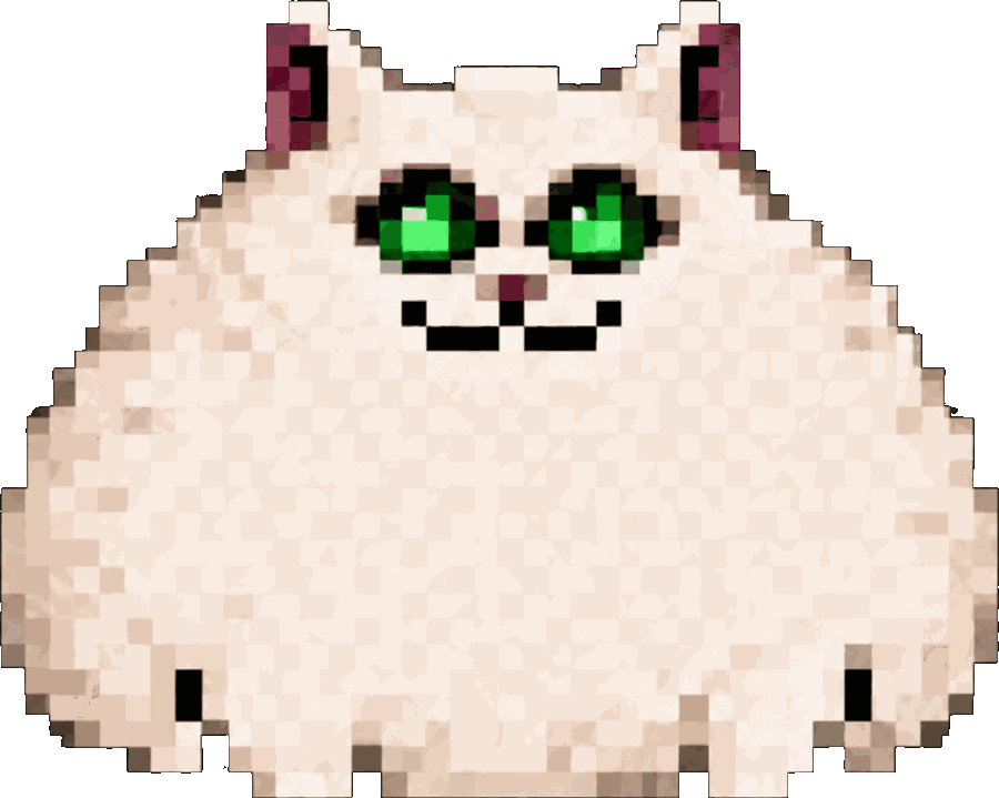 a very fat pixel cat